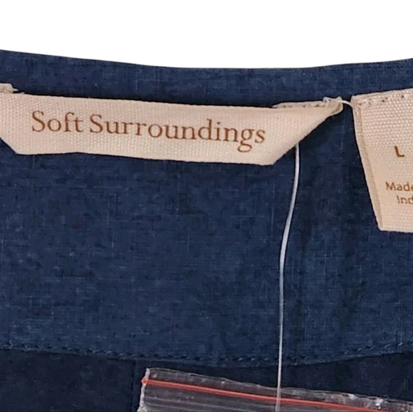 NEW Soft Surroundings Cropped Jacket Large Theodora Blue Bolero Boho Festival - Picture 4 of 7